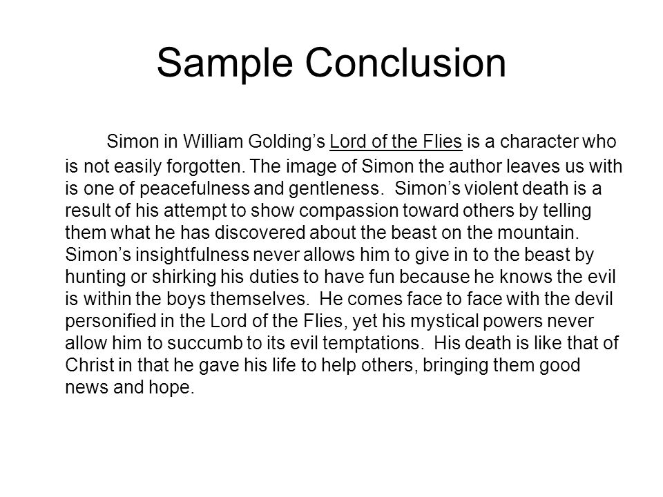 Conclusion of lord of the flies essay